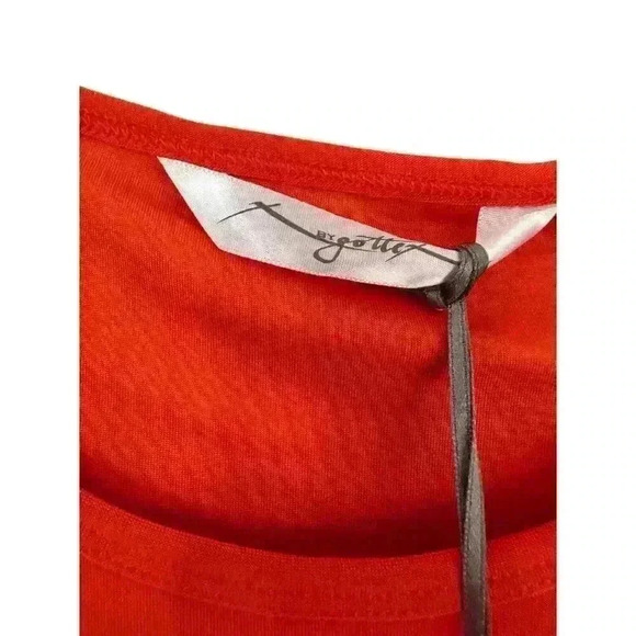 Women's Orange Black Mesh Short Sleeve Size L Large Athletic Top by Gottex NEW - Picture 9 of 16